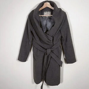 PINK MARTINI GREY BELTED COAT